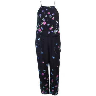 Pre-owned Rimini Black Silk Chiffon 2pc Sequin Set Size 2 4