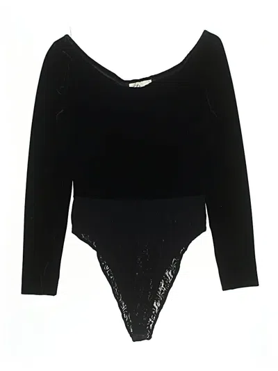 Pre-owned Rimini Long Sleeve Top Black Sweetheart Neckline Tops