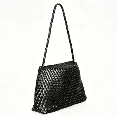 Rimini Men's Hand Weaving Shoulder Bag - Black