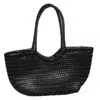 Rimini Women's Brown Hand Weaving Leather Bucket 'evelina' - Black In Brown
