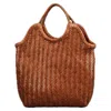 Rimini Women's Brown Hand Woven Hand Woven Tote 'paola' - Tan