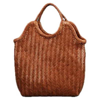 Rimini Women's Brown Hand Woven Hand Woven Tote 'paola' - Tan