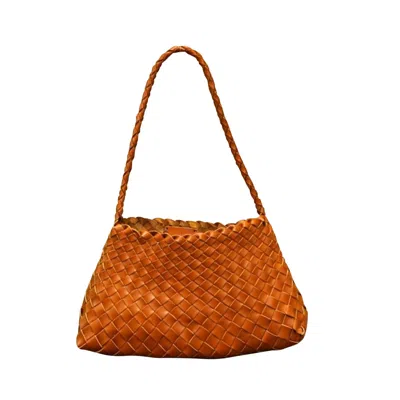 Rimini Women's Brown Woven Leather Bag 'leontina' - Tan