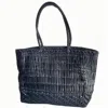 Rimini Women's Hand Weaving Hollow Leather Bag - Dark Blue In Blue
