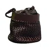 Rimini Women's Hand Weaving Leather Shoulder Bag - Dark Browns In Brown