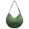 Rimini Women's Hand Weaving Leather Shoulder 'susanna' - Green
