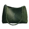 Rimini Women's Hand Weaving Vegan Leather Shoulder Bag - Green