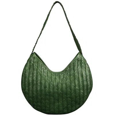 Rimini Women's Hand Woven Leather Bag 'susanna' - Green
