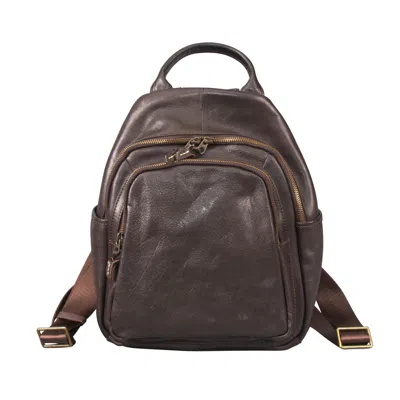 Rimini Women's Leather Backpack ‘greta' - Dark Brown