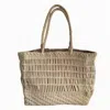 Rimini Women's Neutrals Hand Weaving Hollow Leather Bag - Natural In Black