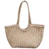 Rimini Women's Neutrals Woven Leather Handbag In Zigzag Pattern 'vittoria' - Natural In Black