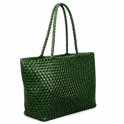 Rimini Women's Vegan Leather Weaving Shopping Bag 'betty' - Green