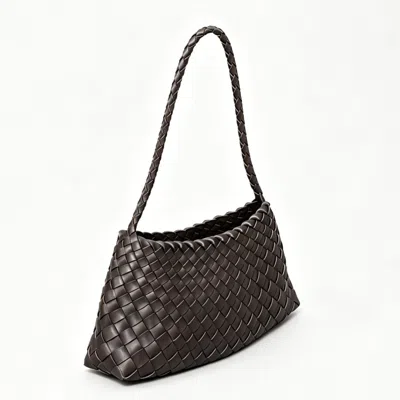 Rimini Women's Weaving Eco Leather Bag 'erica' - Grey In Gray