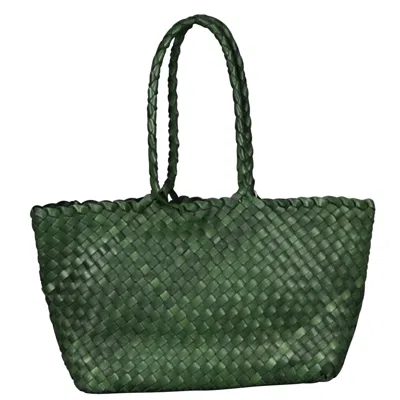 Rimini Women's Woven Leather Handbag 'amadea' - Green