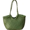 Rimini Women's Woven Leather Handbag In Zigzag Pattern 'vittoria'  - Green In Green