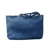 Rimini Women's Woven Leather Handbag 'maura' - Blue In Blue