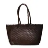 Rimini Women's Woven Leather Handbag 'maura' - Dark Browns In Brown