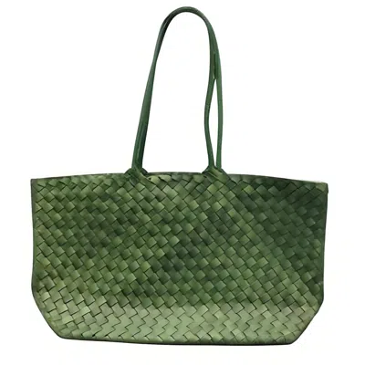 Rimini Women's Woven Leather Handbag 'maura' - Green