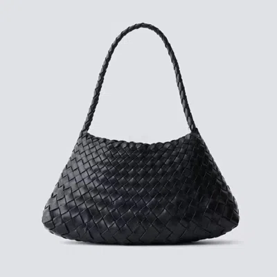 Rimini Women's Woven Leather Shoulder 'leontina' - Black