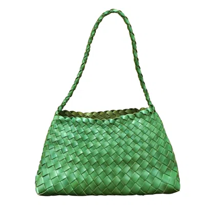 Rimini Women's Woven Leather Sling Bag 'leontina' - Green