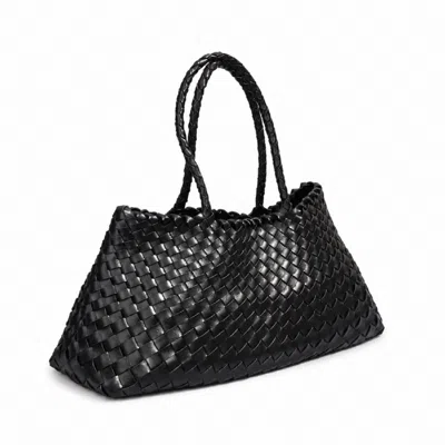 Rimini Women's Woven Vegan Leather Carry On Bag - Black
