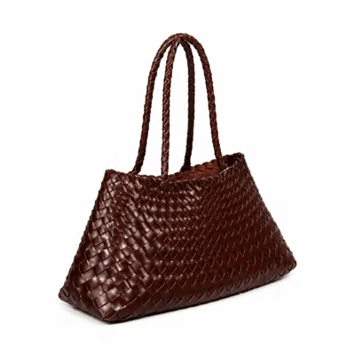 Rimini Women's Woven Vegan Leather Carry On Bag - Brown