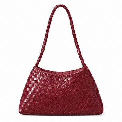 Rimini Women's Woven Vegan Leather Sling Bag 'leontina' - Red