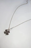 Rimor Jewelry Lucky Clover Chain Necklace In Silver