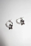 Rimor Jewelry Rimor Lil Star Hoops In Silver, Women's At Urban Outfitters In Silver