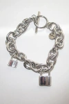 Rimor Jewelry Rimor Padlock Bracelet In Silver, Women's At Urban Outfitters In Silver