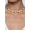 Rimor Jewelry Trio Adamas Cross Pearl Choker In White