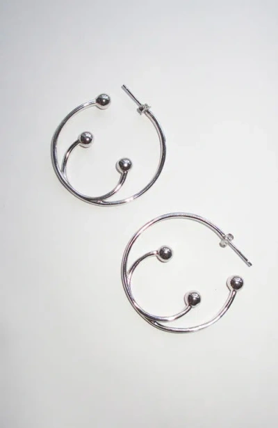 Rimor Jewelry Xl Pierced Hoop Earrings In Silver