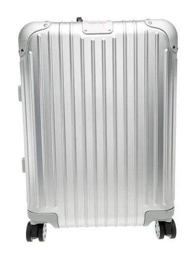 Pre-owned Rimowa Aluminum Carry-on Suitcase In Metallic/silver