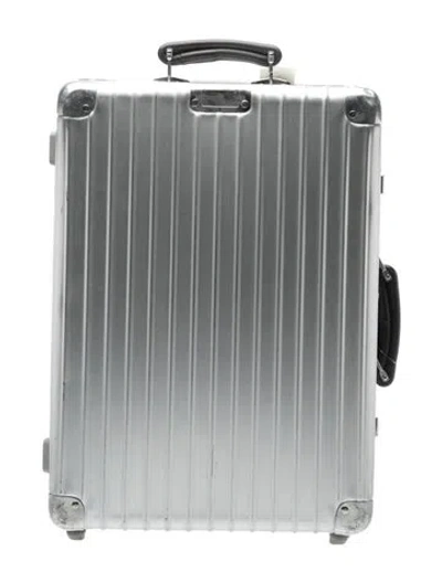 Pre-owned Rimowa Aluminum Classic Cabin S Suitcase In Metallic/silver