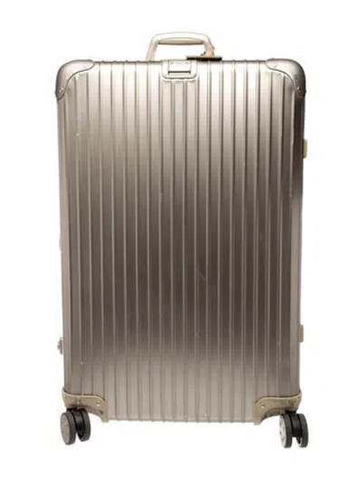 Pre-owned Rimowa Aluminum Rolling Suitcase In Neutrals
