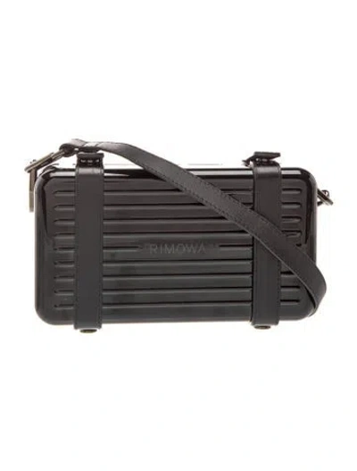 Pre-owned Rimowa Aluminum Shoulder Bag In Black
