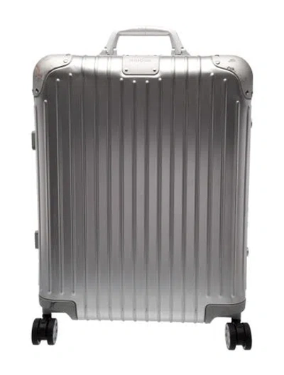 Pre-owned Rimowa Aluminum Suitcase With Retractable Handle In Silver