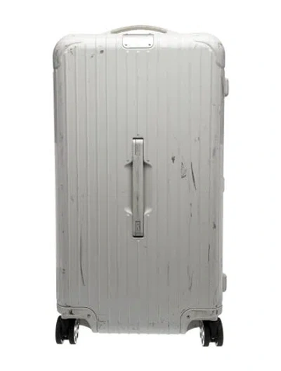 Pre-owned Rimowa Aluminum Trunk Suitcase Small In Grey