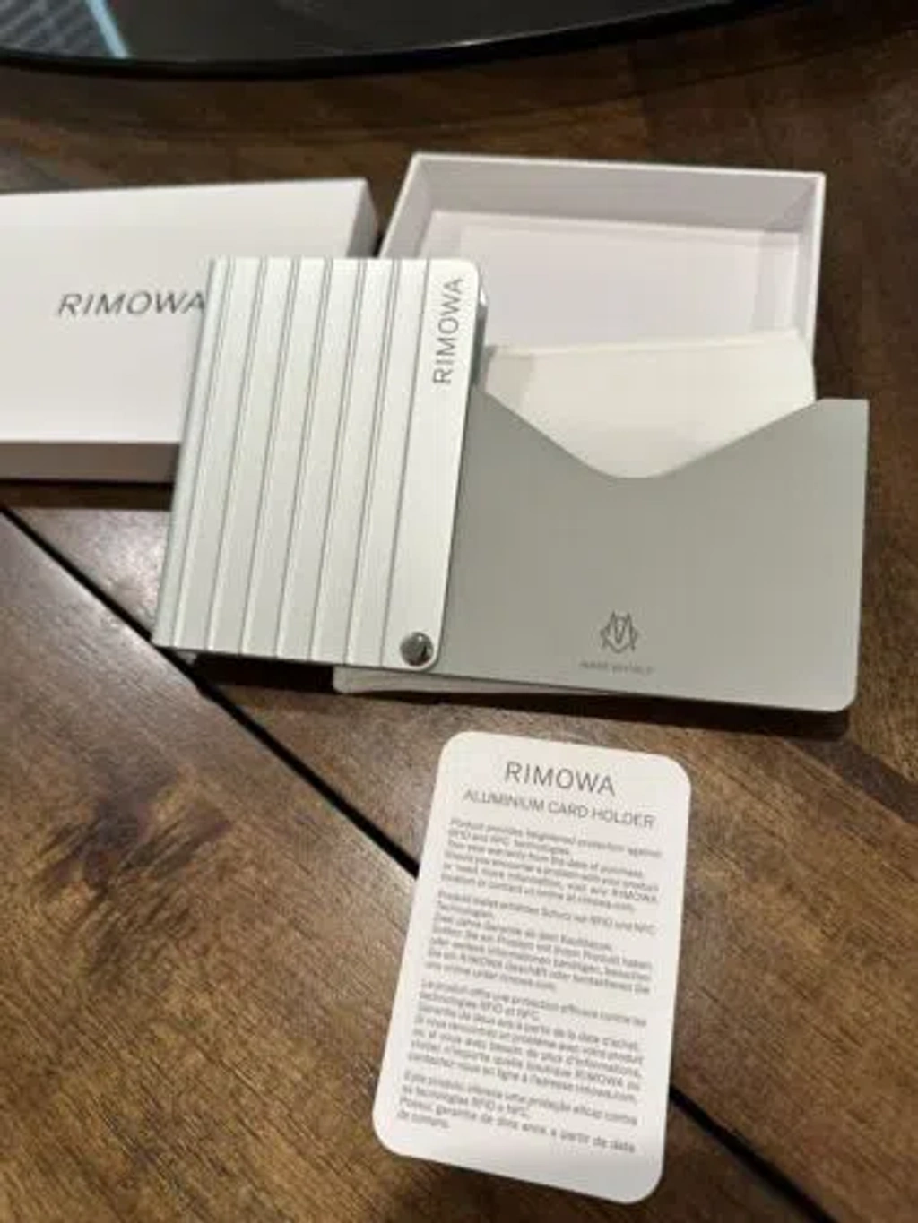 Pre owned Rimowa Card Holder Silver Color ModeSens