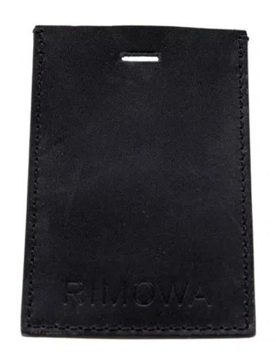 Pre-owned Rimowa Debossed Leather Luggage Tag In Black
