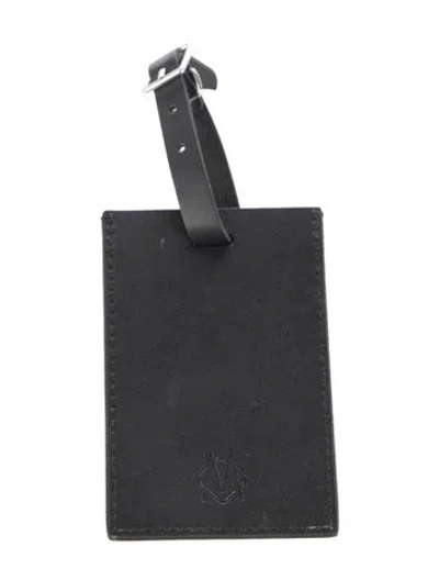Pre-owned Rimowa Debossed Leather Luggage Tag In Black