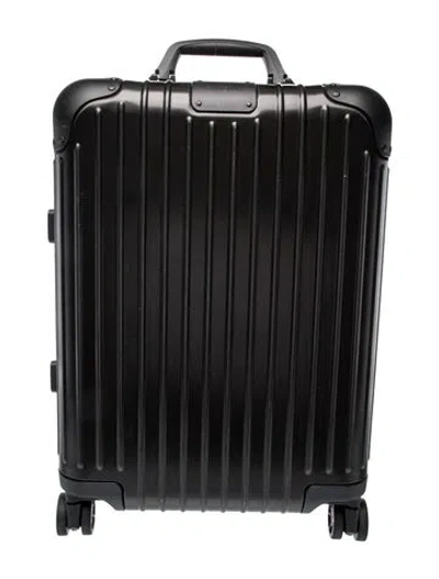 Pre-owned Rimowa Hard-shell Aluminum Carry On Suitcase In Black