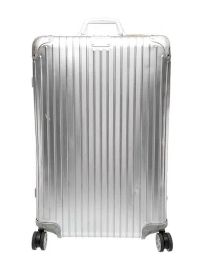 Pre-owned Rimowa Large Silver Travel Suitcase