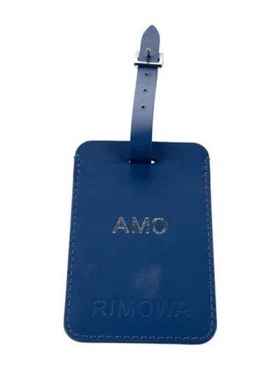 Pre-owned Rimowa Leather Luggage Tag In Blue