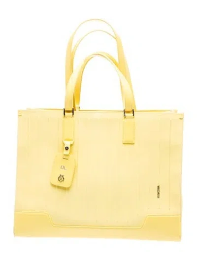 Pre-owned Rimowa Leather Top Handle Bag In Yellow
