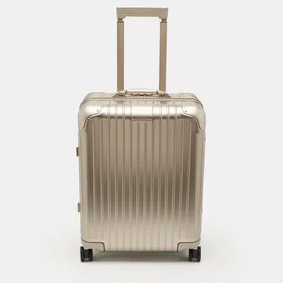 Pre-owned Rimowa Original Cabin Plus Titanium Aluminium Suitcase In Silver