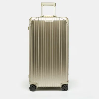Pre-owned Rimowa Original Trunk Titanium Aluminium Suitcase In Silver