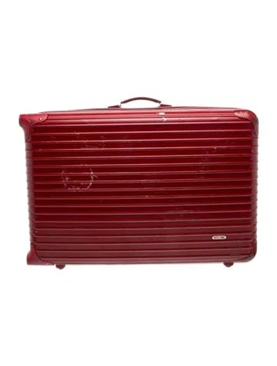 Pre-owned Rimowa Plastic Suitcase In Red