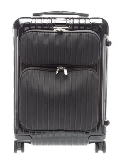 Pre-owned Rimowa Salsa Deluxe Hybrid Cabin Multiwheel Suitcase Small In Black