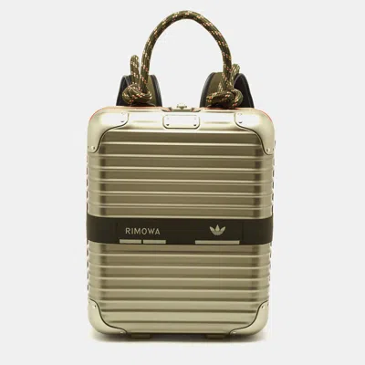 Pre-owned Rimowa X Adidas Metallic Beige Aluminium Nmd Backpack In Sand